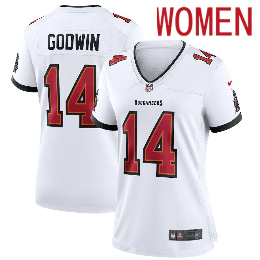 Women Tampa Bay Buccaneers #14 Chris Godwin Nike White Game NFL Jersey->women nfl jersey->Women Jersey